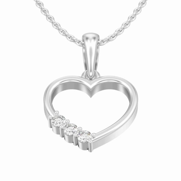 3 diamonds heart necklace