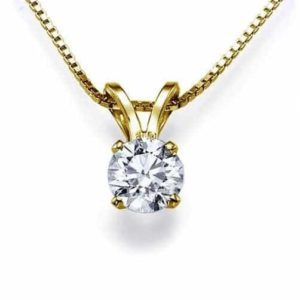 necklace single diamond gold
