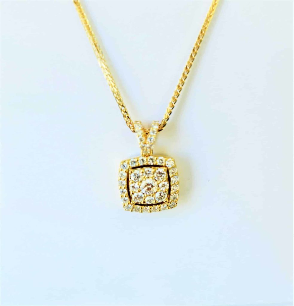 lab diamonds necklace pendent yellow