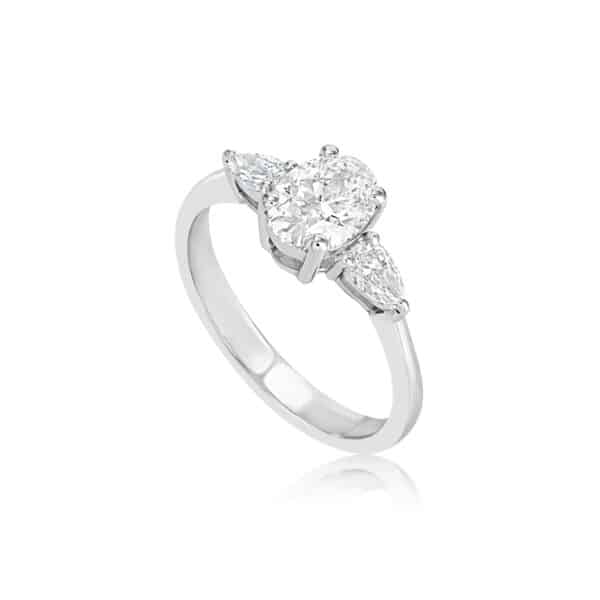 oval and pear diamonds ring