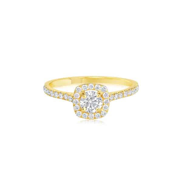 טבעת אירוסין משובצת יהלומים עדינה וייפיפיה