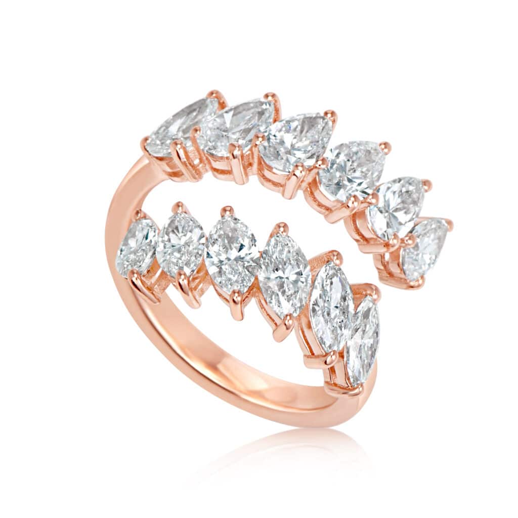 Diamond ring Marquise and pear shape
